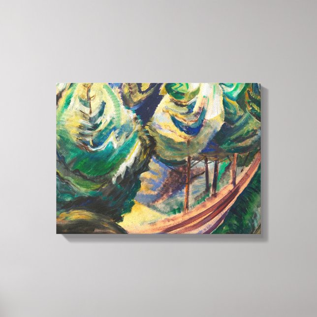 Lienzo Emily Carr Path Entre Los Pinos El Paisaje Canadie (Anverso)