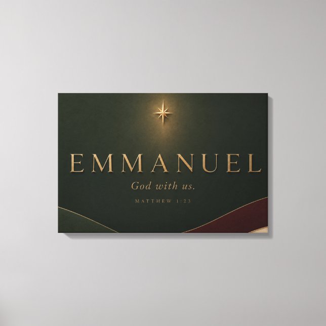 Lienzo EMMANUEL | Mateo 1:23 Cristiano  (Anverso)