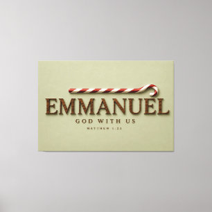 Lienzo EMMANUEL   Mateo 1:23 Navidad   Suave Salvia