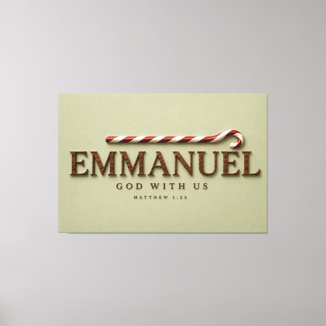Lienzo EMMANUEL | Mateo 1:23 Navidad | Suave Salvia (Anverso)