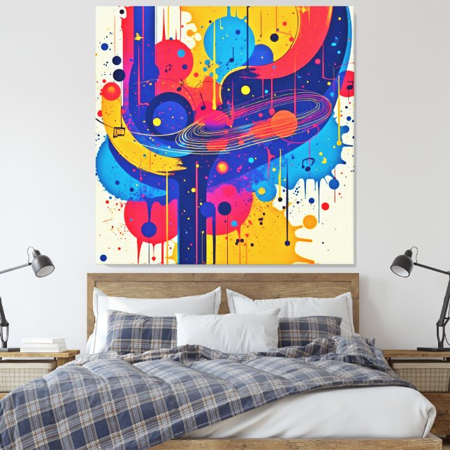 Lienzo Emoción de los pintos musicales (Insitu(Dormitorio))