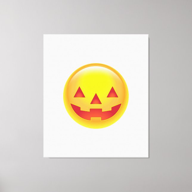 Lienzo Emoji de calabaza brillante (Anverso)