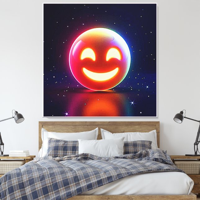 Lienzo Emoji de orb feliz brillante (Insitu(Dormitorio))