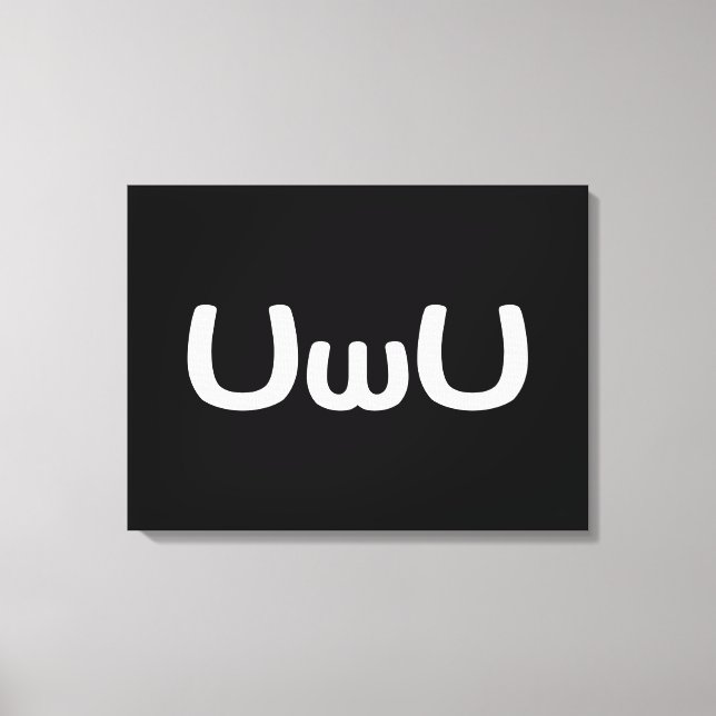 Lienzo Emoticon de Anime Face Feliz (Anverso)