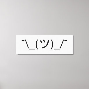 Lienzo Emoticon de arbusto ¯\_(ツ)_/ Ø Kaomoji japonés