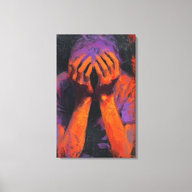 Lienzo Emotional Expressionist | Orange and Purple Agony  (Anverso)