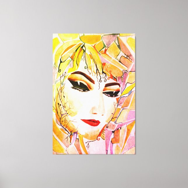 Lienzo Emotiva mujer abstracta - Retrato de lágrimas de o (Anverso)