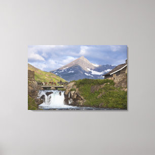 Lienzo Empaquetadores llevan una cadena de caballos sobre