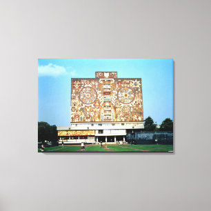 Lienzo Emparede el mosaico en la fachada de la biblioteca