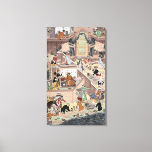 Lienzo Emperador Akbar (r.1556-1605) que examina el