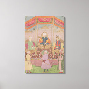 Lienzo Emperador Babur de Mughal y su hijo, Humayan