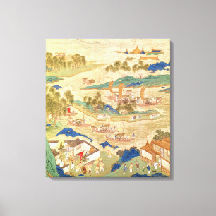 Lienzo Emperador Hui Tsung que transporta piedras