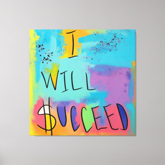 Lienzo Empoderamiento y éxito: Una afirmación colorida (Anverso)