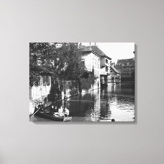 Lienzo En barco por el río Gera en Erfurt (Anverso)