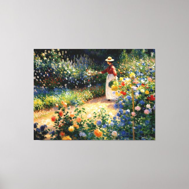 Lienzo En el jardín (Anverso)