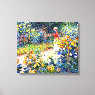 Lienzo En el jardín de Claude Monet pintando