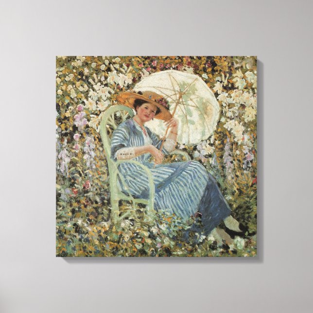 Lienzo En el jardín, Giverny de Frederick Frieseke (Anverso)