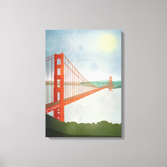 Lienzo En el puente Golden Gate (Anverso)