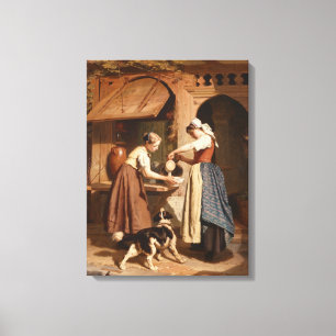 Lienzo En la lechería, 1866 (aceite en el panel)