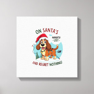 Lienzo En la lista de traviesos de Santa en Navidad no la