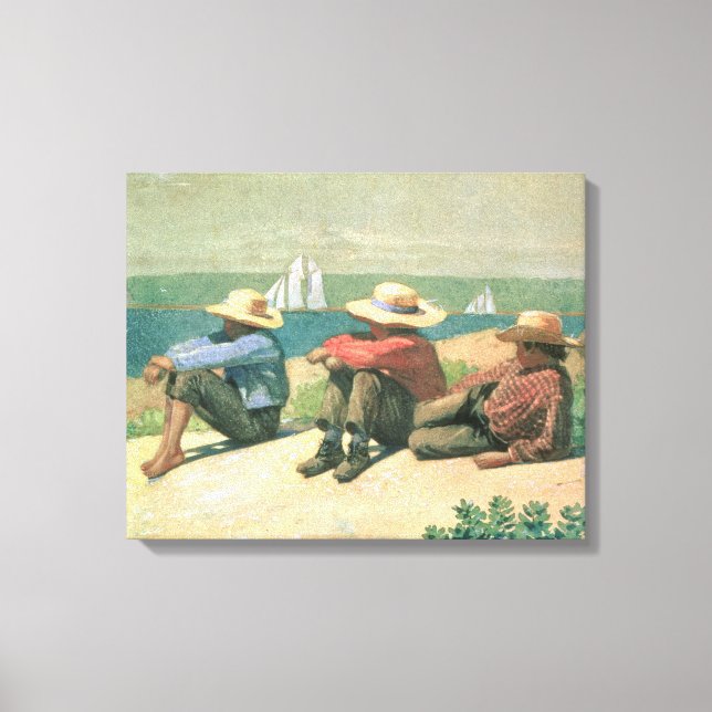 Lienzo En la playa, 1875 (p/c) (Anverso)