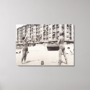 Lienzo En la playa de Cannes en 1935