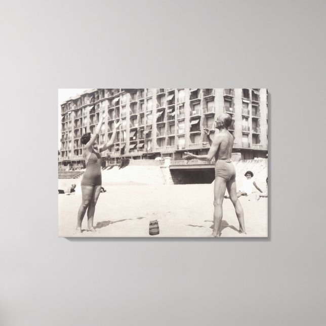 Lienzo En la playa de Cannes en 1935 (Anverso)
