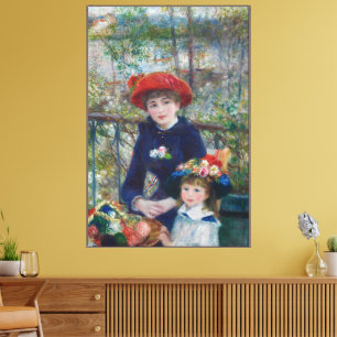 Lienzo En la Terraza, Retrato Impresionista, Renoir