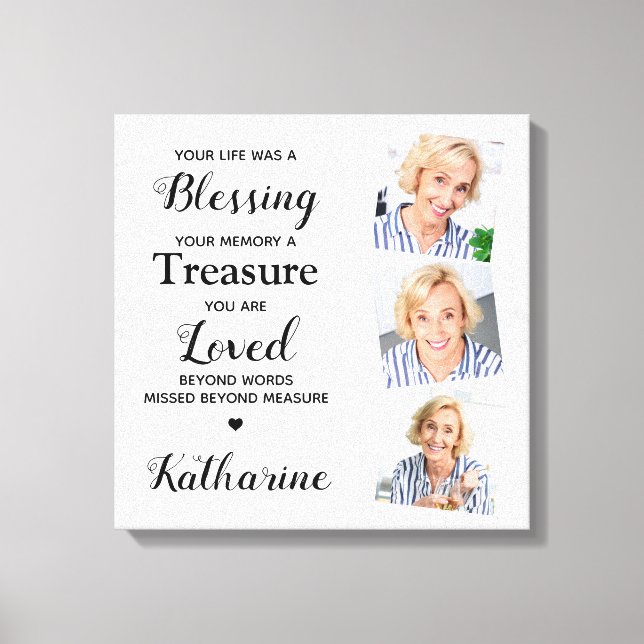 Lienzo En memoria amorosa Marble Memorial Keepsake Photo (Anverso)