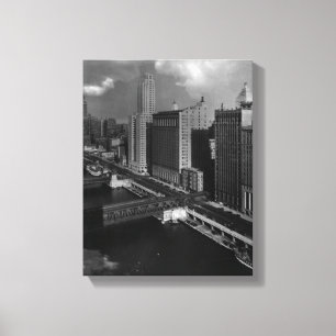 Lienzo En noviembre de 1939: La ciudad de Chicago