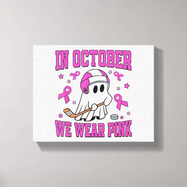 Lienzo En Octubre Usamos Hockey De Juego Rosa (Anverso)