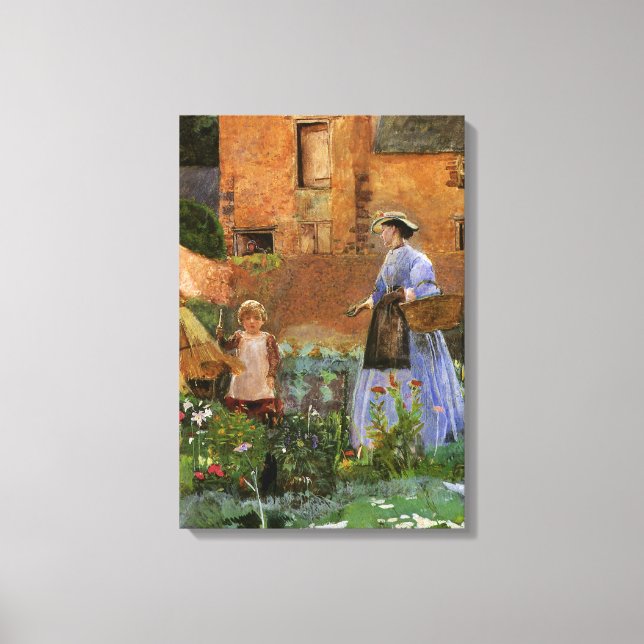 Lienzo En un jardín en Cookham por George John Pinwell (Anverso)