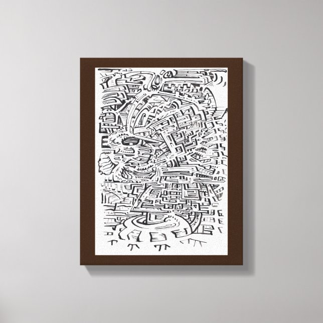 Lienzo En un lugar intermedio, dibujo de tinta india (Anverso)