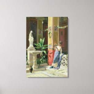 Lienzo En un patio en Pompeya, 1878