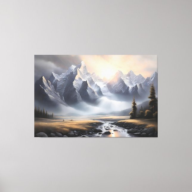 Lienzo Encantado paisaje montañoso Hogar caprichoso (Anverso)