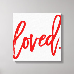 Lienzo ENCANTADO. Tipografía de escritura moderna roja