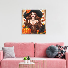 Lienzo Encantador Halloween Woman Wall Art - Otoño