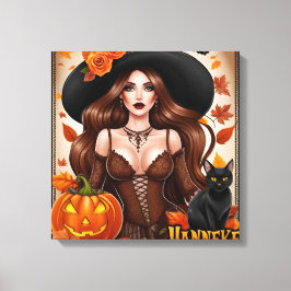 Lienzo Encantador Halloween Woman Wall Art - Otoño