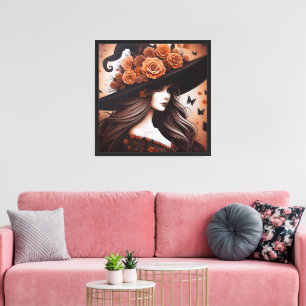 Lienzo Encantador Halloween Woman Wall Art - Otoño