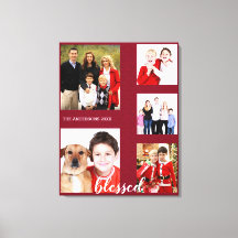 Encantador monograma de Collage de fotos familiar 