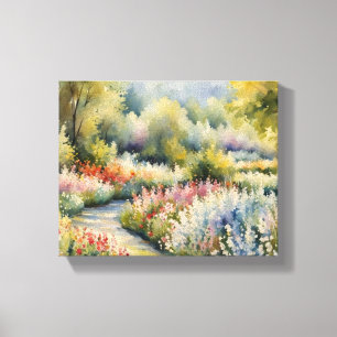 Lienzo Encantador Paintaje de color de agua de sendero fl