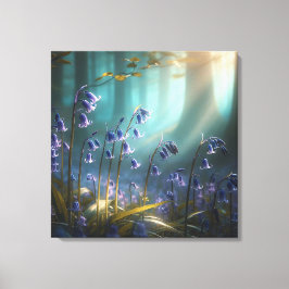 Lienzo Encantamiento de Bluebell: Ballet de Luz Forestal