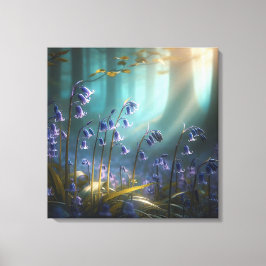 Lienzo Encantamiento de Bluebell: Ballet de Luz Forestal