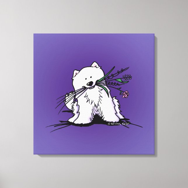 Lienzo Encanto de KiniArt Samoyed (Anverso)