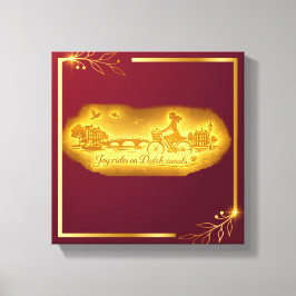 Lienzo Encanto de Puentes Arqueados de Amsterdam Dorado