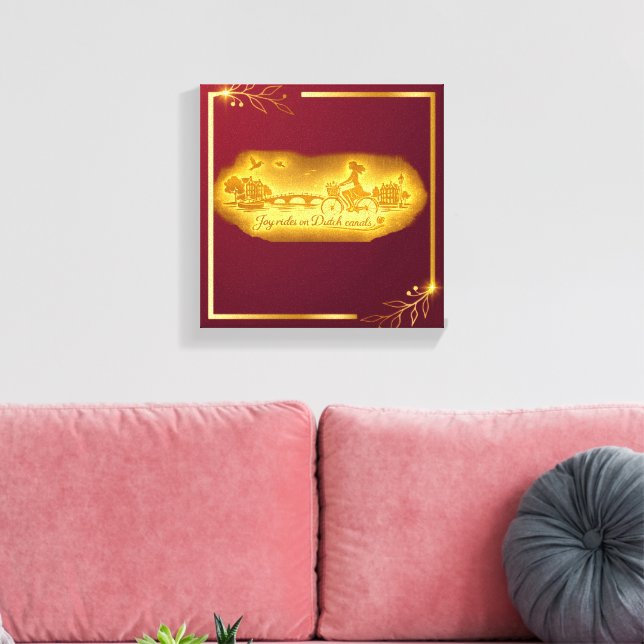 Lienzo Encanto de Puentes Arqueados de Amsterdam Dorado (Insitu (Sala de estar))