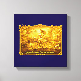 Lienzo Encanto de Puentes Arqueados de Amsterdam Dorado