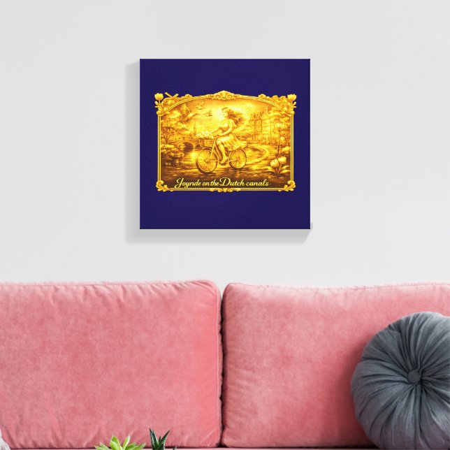 Lienzo Encanto de Puentes Arqueados de Amsterdam Dorado (Insitu (Sala de estar))