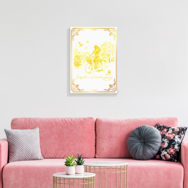 Lienzo Encanto de Puentes Arqueados de Amsterdam Dorado (Insitu (Sala de estar))