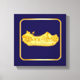 Lienzo Encanto de Puentes Arqueados de Amsterdam Dorado